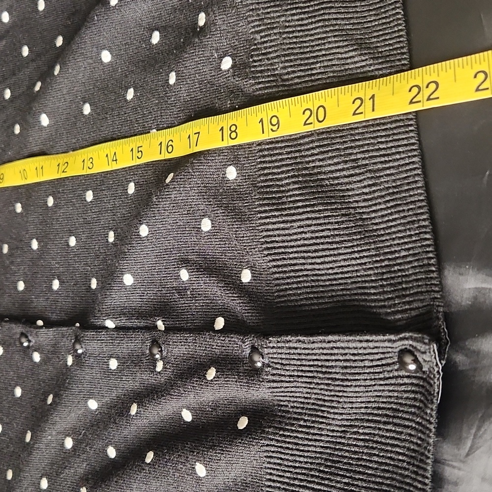 Marks & Spencer black polka-dot button-down 3D knit cardigan sweater - Picture 13 of 13